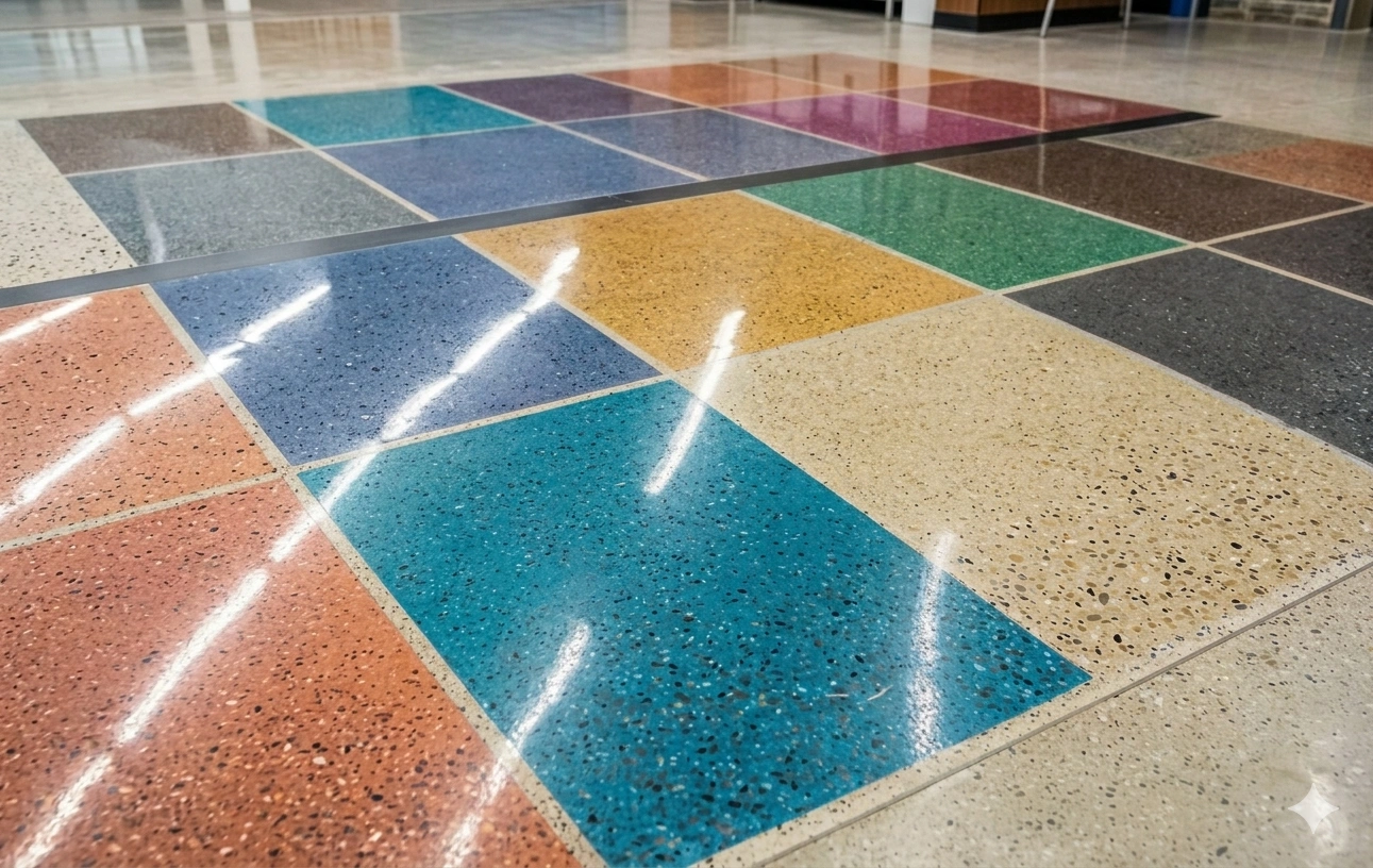 Pisos de hormigón con tintes GemTone en múltiples colores